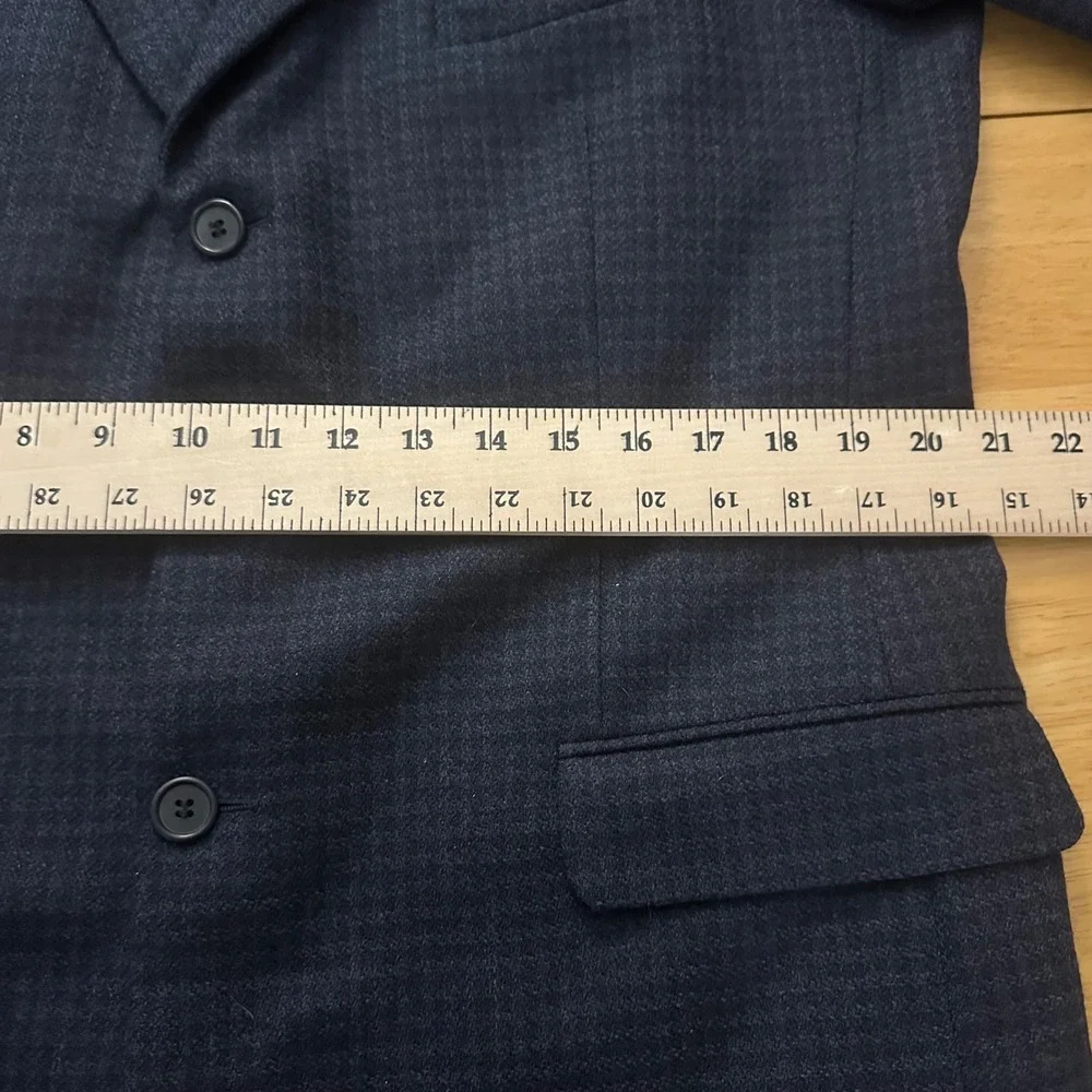 Emanuel Ungaro Men's Blue‎ 100% Wool Houndstooth Blazer Suit Jacket Size 42L